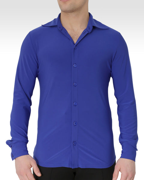 blue latin dance shirt 