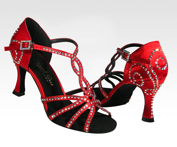 red high heel dance shoes
