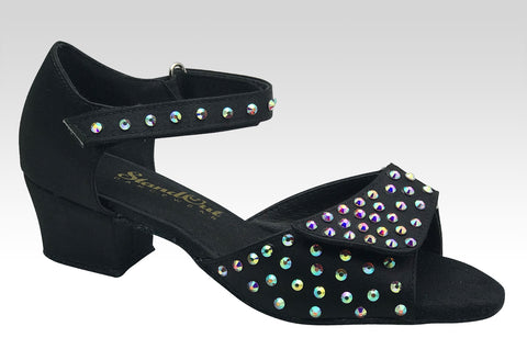 Black low heel suede sole dance shoes uk